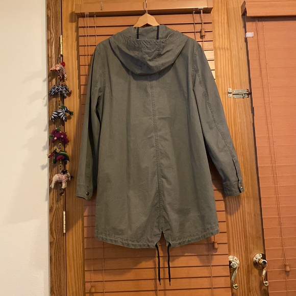 Olive Green Hooded Cotton Jacket - Picture 5 of 6
